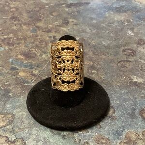 Gold Tone Filigree Statement Ring - Women Jewelry